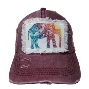 Elephant Paisley Strapback Trucker Hat Multicolor One Size Distressed Bethel